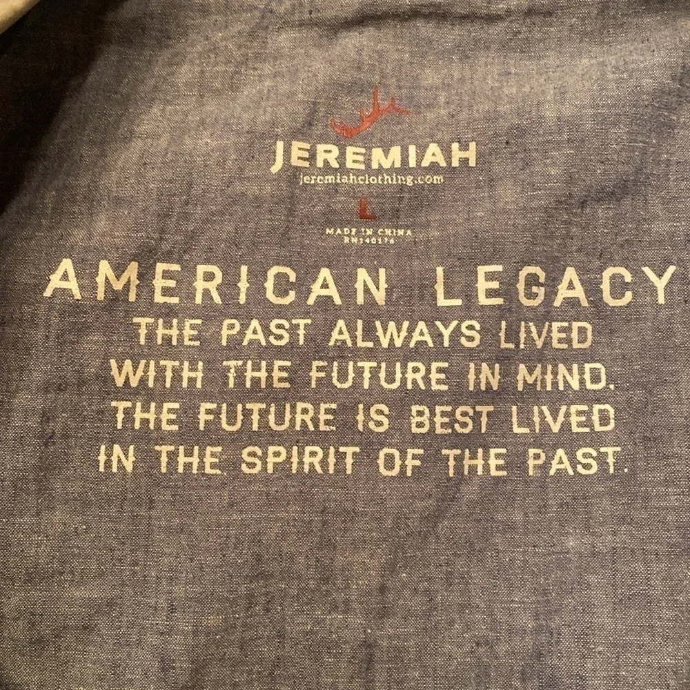 Jeremiah American Legacy Tan cotton lined Blazer flap pockets Mens Size Large L